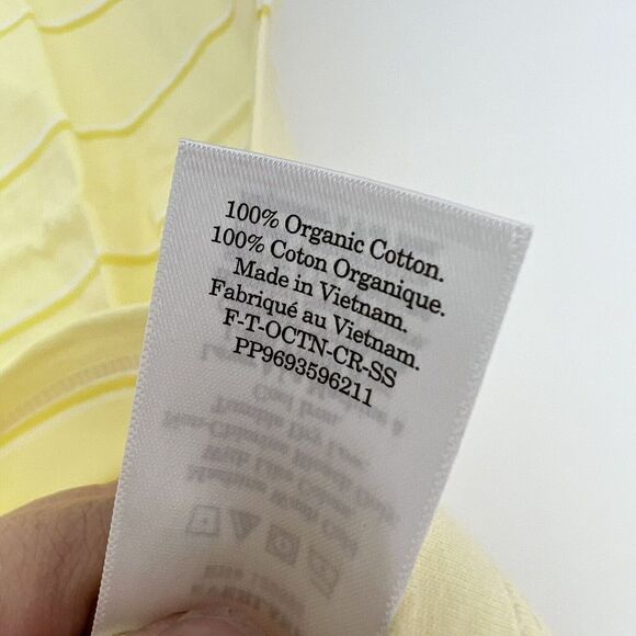 Everlane Yellow Striped Short Sleeve The Organic Cotton Crew Neck T Shirt L NWT - Picture 4 of 4